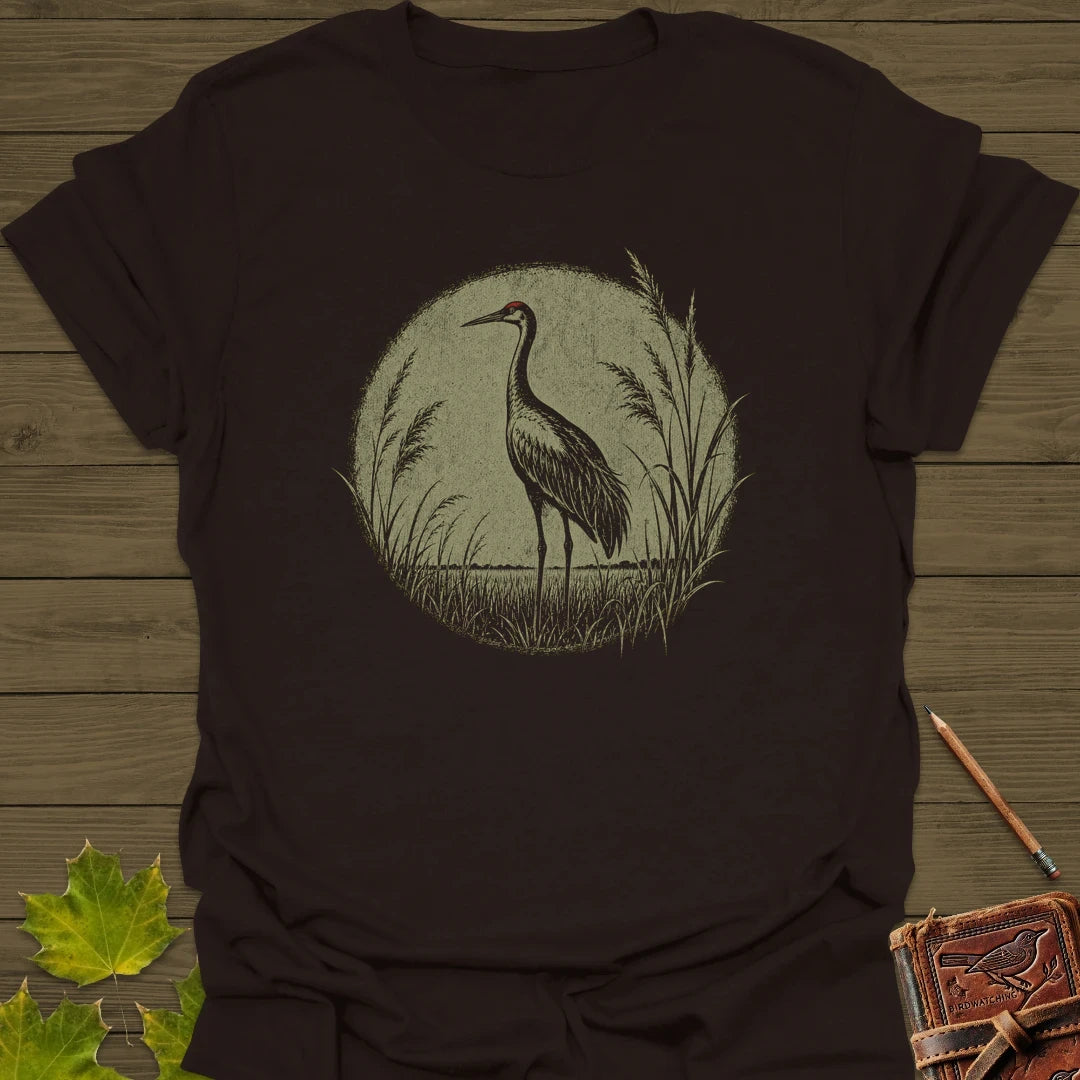Prairie Crane T-Shirt in Dark Chocolate