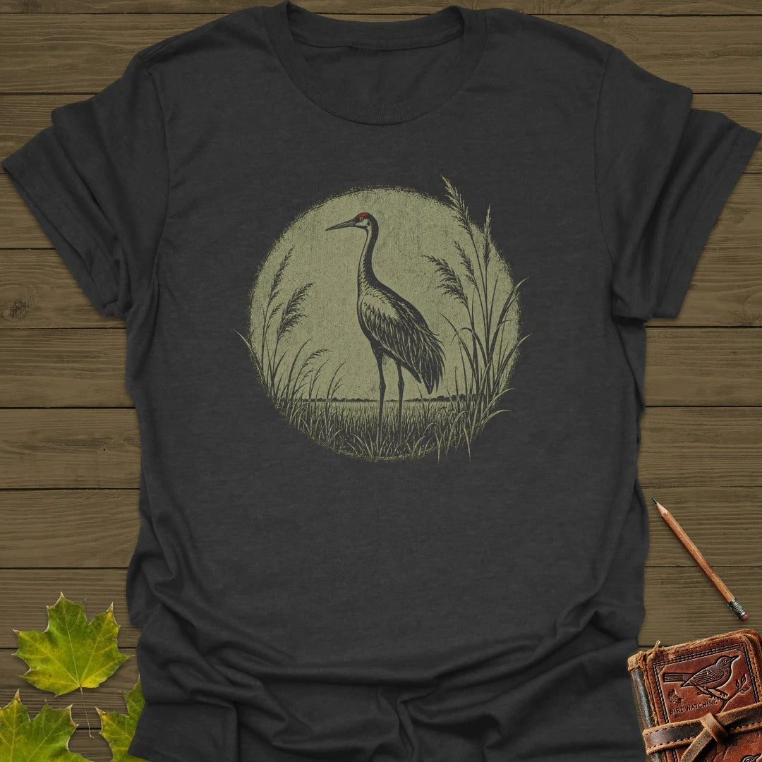 Prairie Crane T-Shirt in Dark Heather