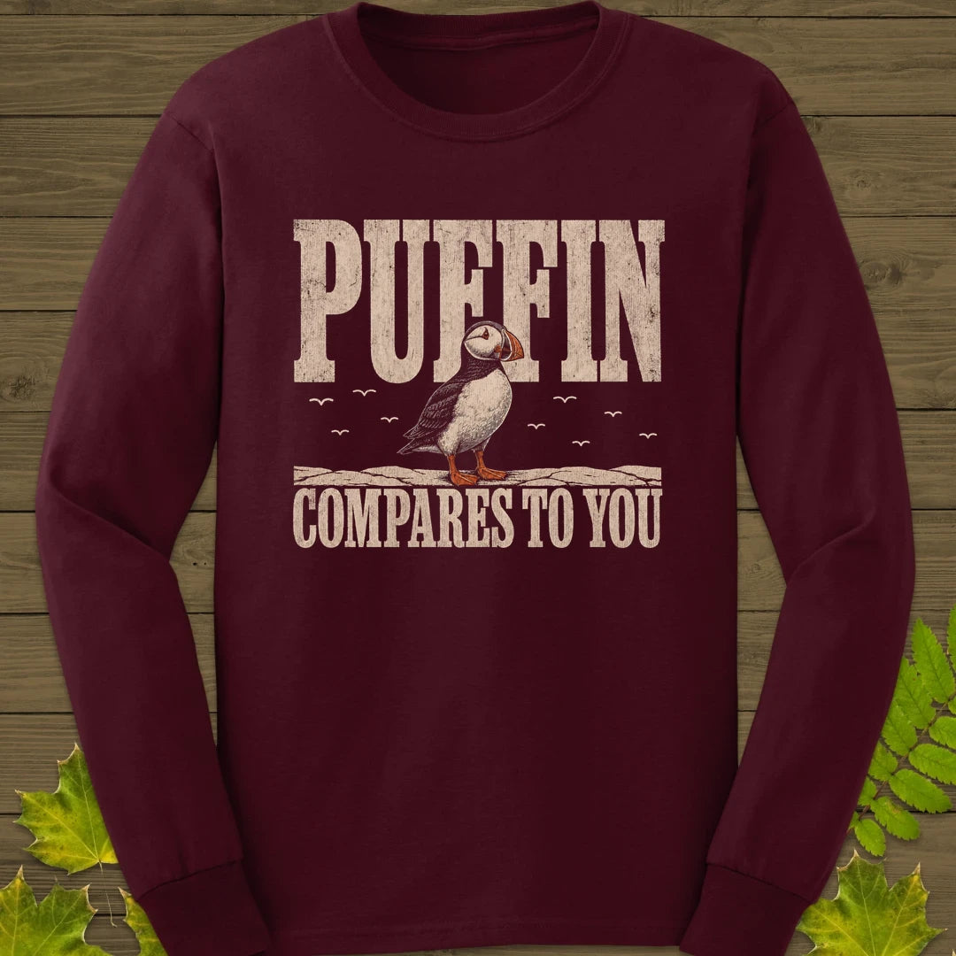 Puffin Compares Long Sleeve Maroon