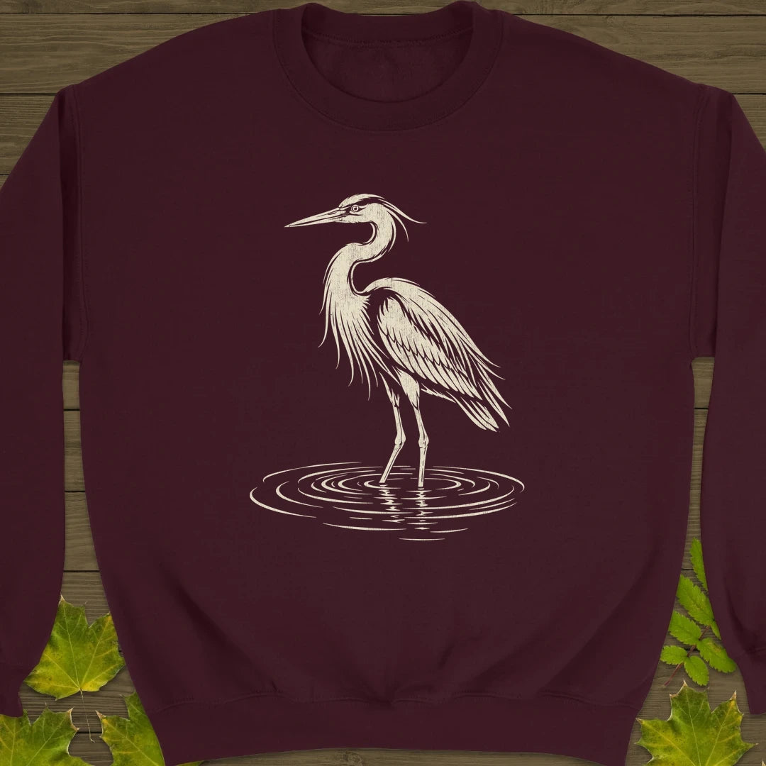 Ripple Heron Sweatshirt Maroon