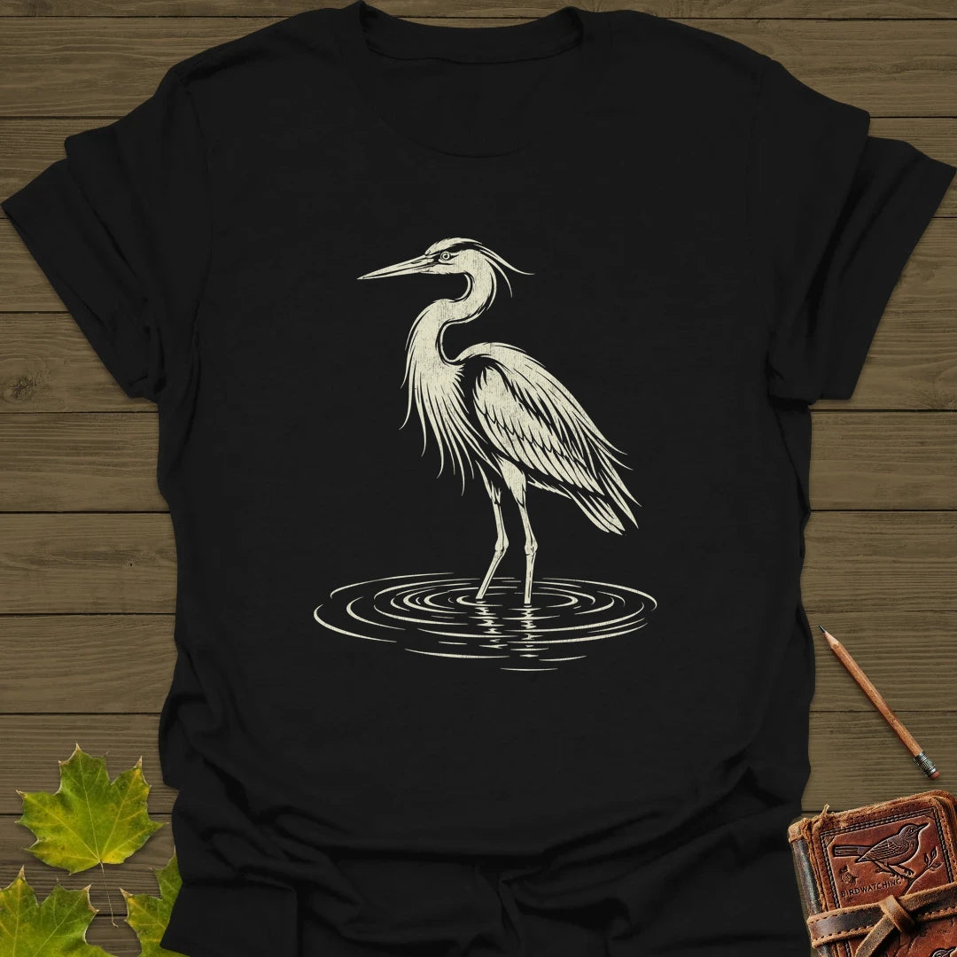 Ripple Heron T-Shirt Black