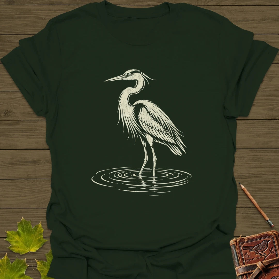 Ripple Heron T-Shirt Forest Green