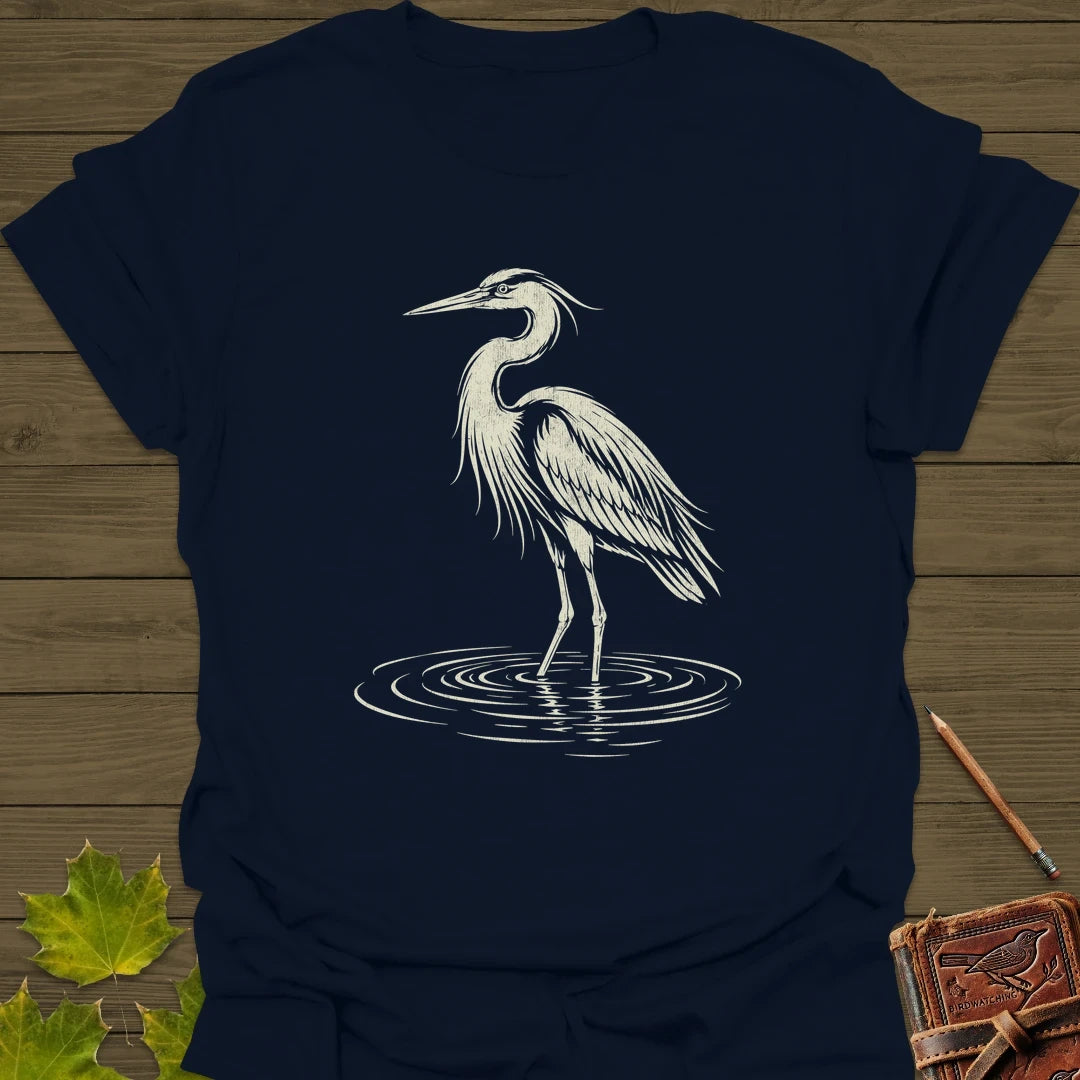 Ripple Heron T-Shirt Navy