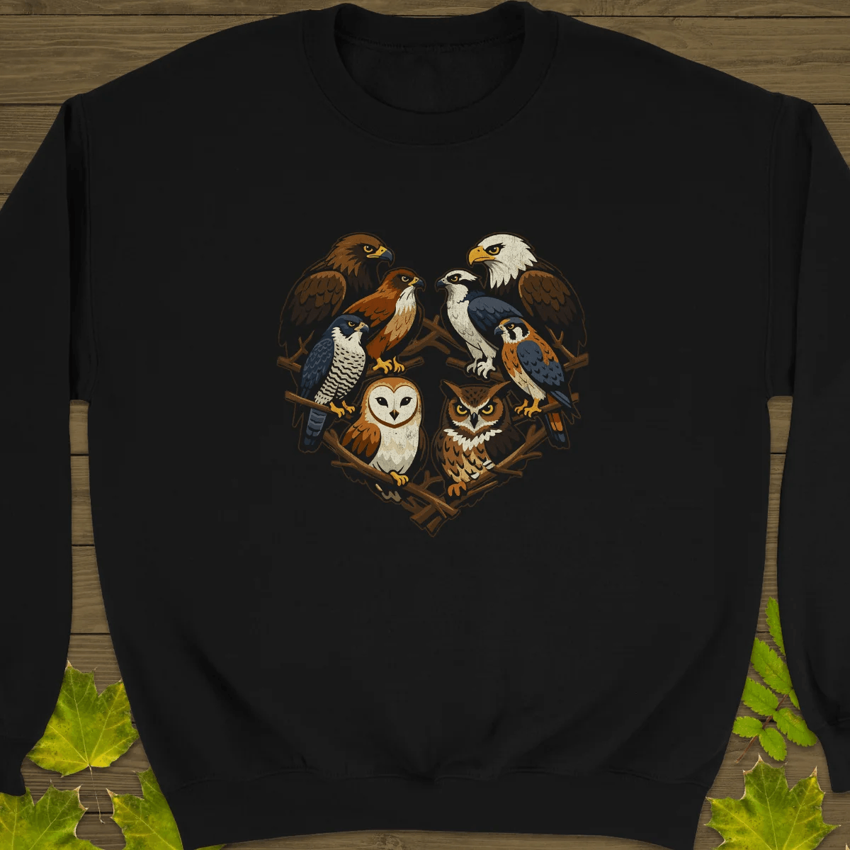 Heart Full Of Raptors Crewneck Sweatshirt Black