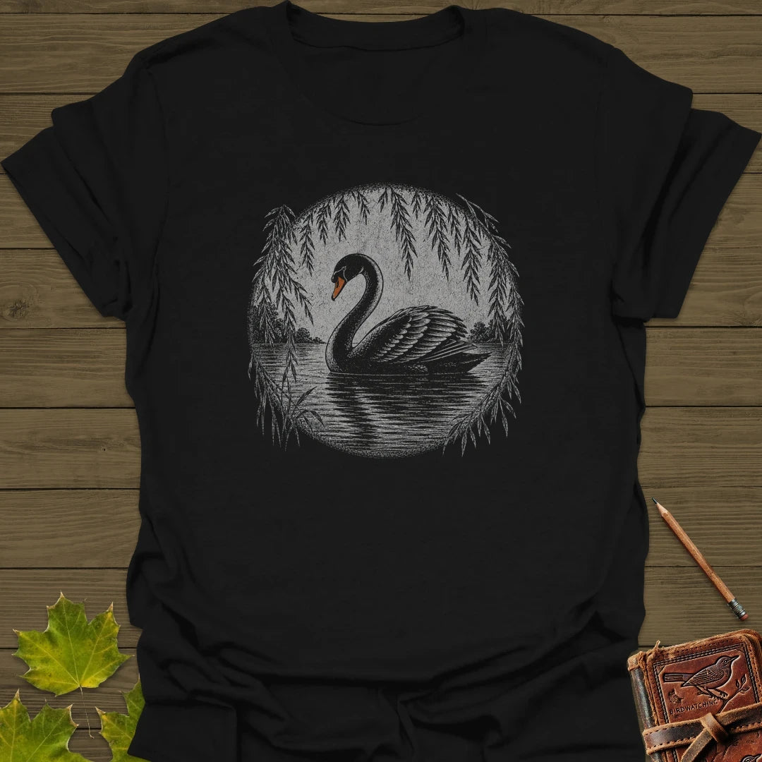 Willow Swan T-Shirt Black